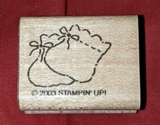 Stampin Up A New Little Someone Baby Booties Shoe Wood Mounted Rubber Stamp 2003