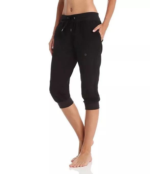 Soybu Women's Julie Capri Yoga Active Pants, Black, Medium