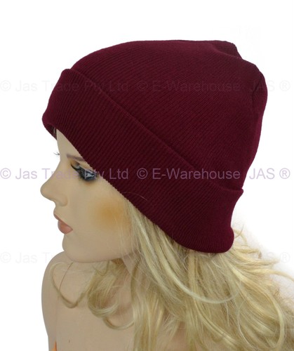 Winter Unisex Men Classic Foldup Fold Up Ear Head Warmer Skull Knit Beanie Hat - Picture 25 of 45