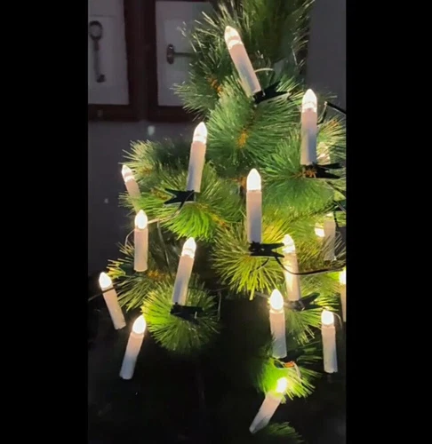 Lichterkette Weihnachtsbaumbeleuchtung 20 LED warm weiß Christbaum-Kerzen Xmas - Bild 9 von 10