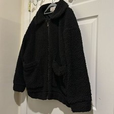 I.am.gia | Pixie Teddy Sherpa Fleece Coat Jacket Black Oversized Size Small