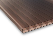 Doppelstegplatten Stegplatten 16 mm Polycarbonat 3 fach Struktur bronze Premium
