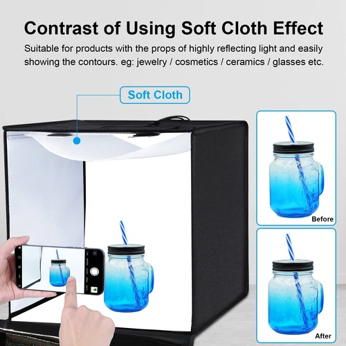 24" LED Photo Studio Light Box Portable Folding Photography Shooting Tent Kit - Bild 40 von 84