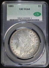 1883 P Morgan Silver Dollar CACG MS64 Well Struck PQ Coin