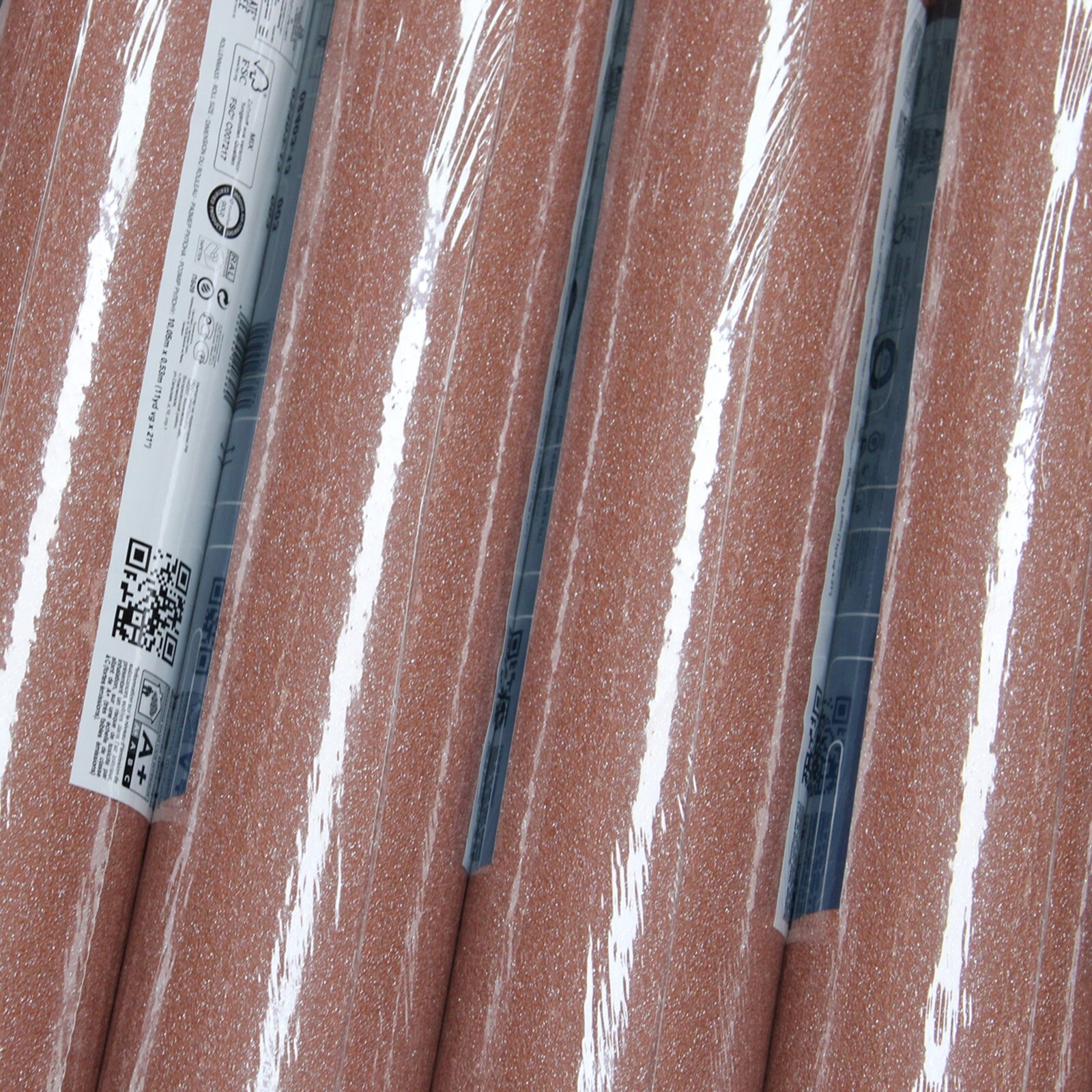 B&Q -  Orange Silver Glitter Wallpaper Sparkle Shimmer Textured Plain Non-Woven Vinyl - Image 3