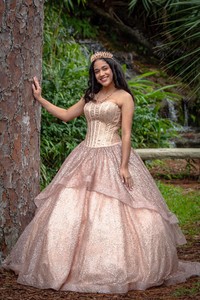 rose gold quince dresses