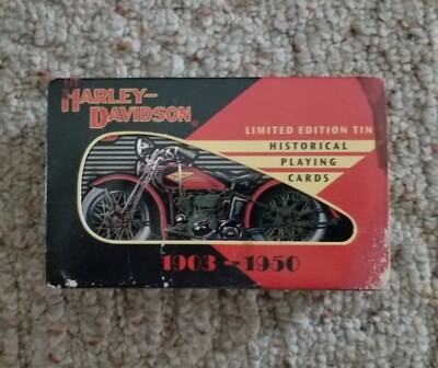harley davidson limited edition tin historical playing cards HARLEY DAVIDSON LTD Edition Tin Historical Playing Cards 1903-1950 SET NIP