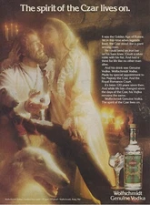 1978 Wolfschmidt Genuine Vodka Czar Romanov vintage Print Ad 70's Advertisement