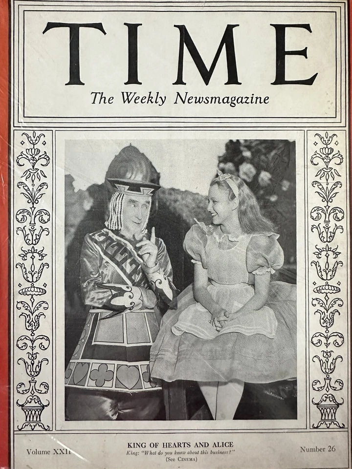 Antique 1933 Alice In Wonderland Time Weekly Magazine #26 King If Hearts  - Image 3 of 4
