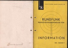 BERLIN, Prospekt 1962, VEB Stern-Radio Berlin Transistor-Reiseempfänger R 100