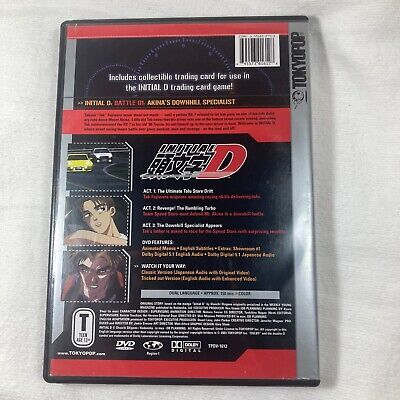 Initial D Battle 1: Akinas Downhill (DVD, 2003) with Card Anime Honda CRX  AE86