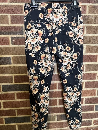 H&M Hose Damen Größe 6 Blumenmuster schwarz seitlicher Reißverschluss Hose - Bild 5 von 7