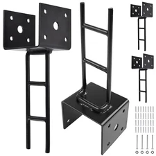 Pack U Shape Post Anchor 4"x 4" Post Base for Concrete Galvanized 4"x 4" 4 Pack