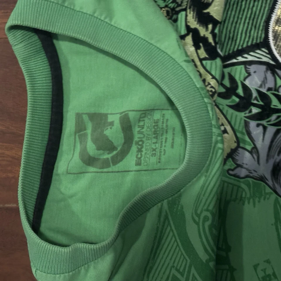 Vintage Y2k Ecko Unltd Green Graphic TShirt XXL Grunge Skater Hip Hop Streetwear - Image 4 of 4
