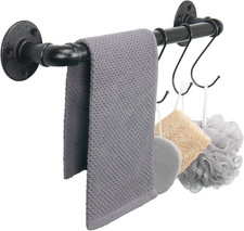 Industrial Pipe Towel Rack Towel Bar, Heavy Duty Wall Mounted Rustic Farmhouse