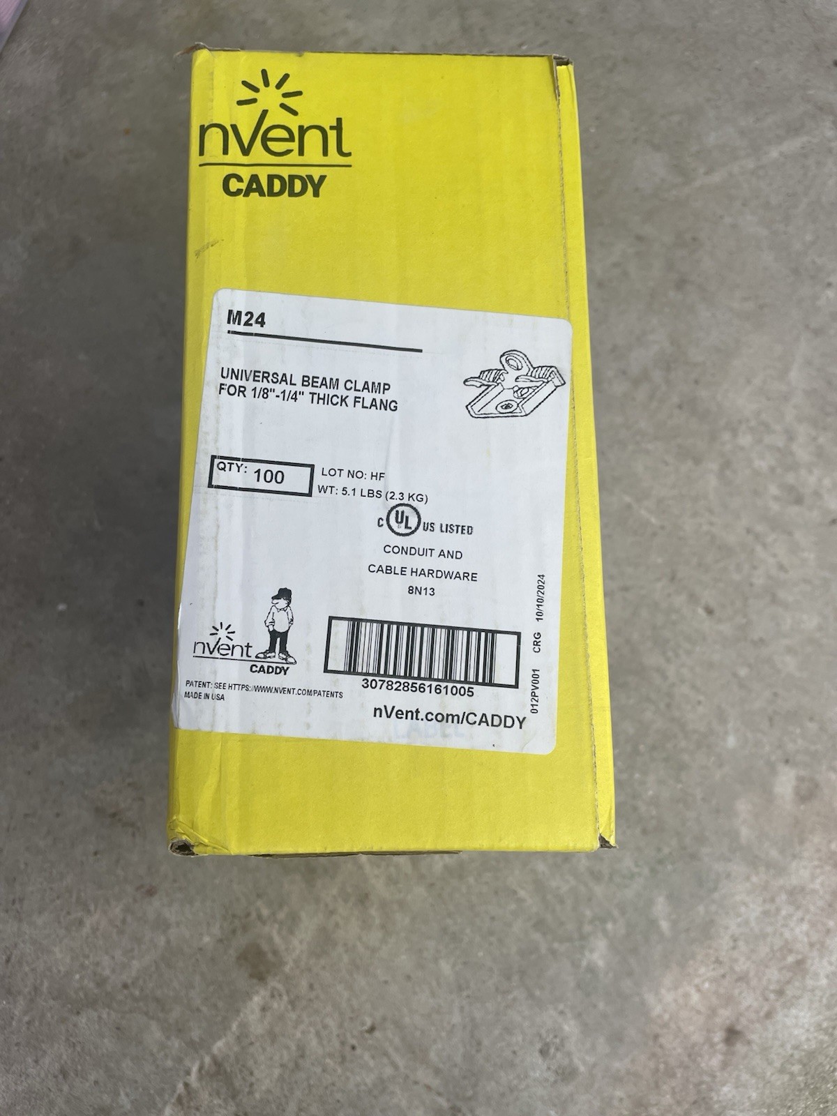 Box Of 100 Caddy M24 For 1/8” - 1/4” Thick Flange Universal Beam Clamp (#2)