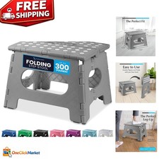 Versatile 9-Inch Folding Step Stool - Non-Slip, Holds 300 lbs, Lightweight