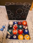 Set of 16 Miniature Small Mini Pool Balls Billiard 1 1/2"  1.5" With Box Used — photo 1