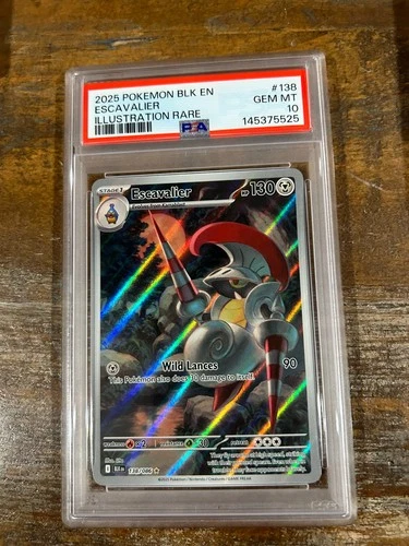 POKEMON 2025 Black Bolt Illustration Rare ESCAVALIER #138 PSA 10 Gem Mint RARE