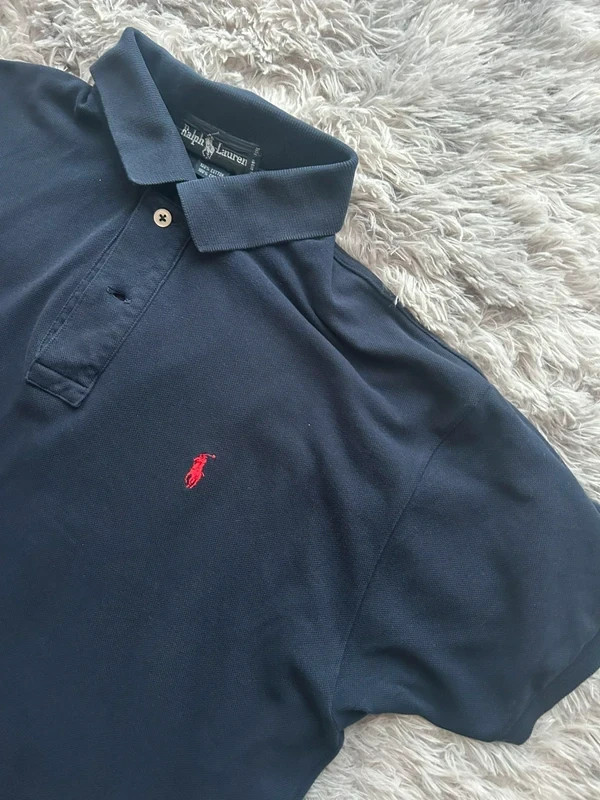 Polo Ralph Lauren Vintage Blu Navy Logo Rosso Taglia M