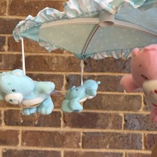 Vintage Care Bears Baby Crib Bassinet Musical Plush Mobile