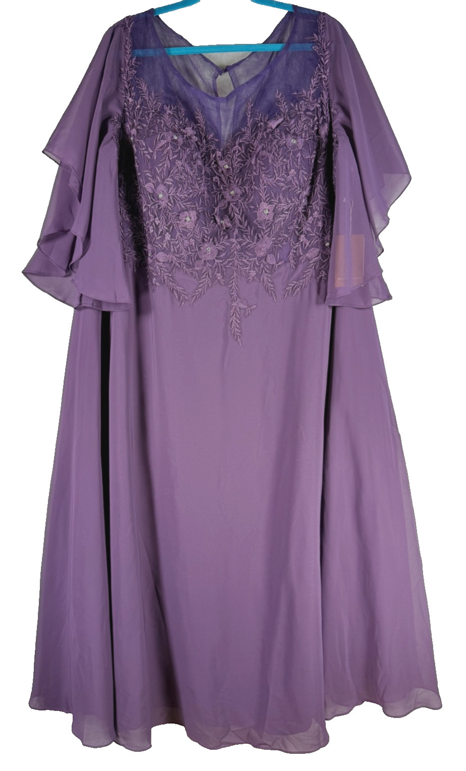 Elegant Plus Mother of Bride Dresses O Neck Appliques Chiffon Wedding Party Gown