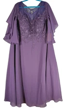 Elegant Plus Mother of Bride Dresses O Neck Appliques Chiffon Wedding Party Gown