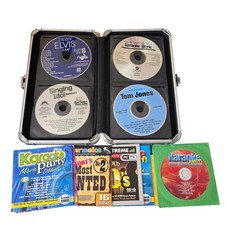 Karaoke Cd Lot Of 49 Cds  Vaultz Case Rock Country Bluegrass Elvis Beatles