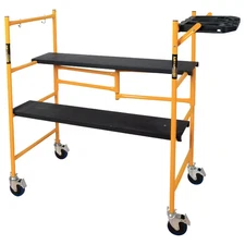 Rolling Scaffold Ladder Platform 500 lb Load Capacity Work Bench Indoor Folding