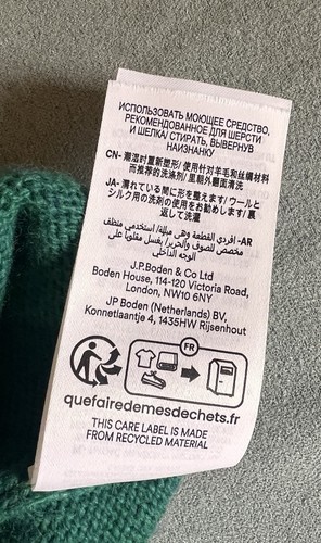 Used-Excellent: Boden Mini Fair Isle Jewel Green Train Sweeter 5-6yr - Picture 11 of 11