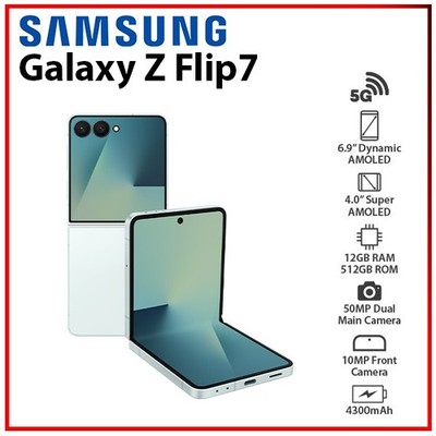 NEW Samsung Galaxy Z Flip7 5G MINT 12GB+512GB Dual SIM Android Mobile Phone
