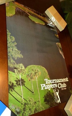 TOURNAMENT PLAYERS CLUB 17TH HOLE OFFICIAL ARIAL VIEW POSTER 1980'S NEW TPC