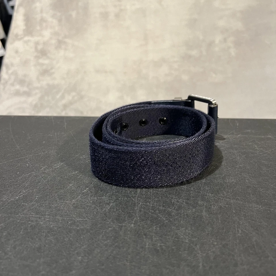 Cinturón RLX Ralph Lauren para Hombres 34 Azul Marino Tela Cuero Borde Hebilla Gunmetal Foto 3 de 4