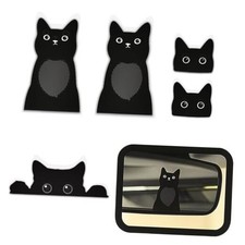 GRITKULTURE 5 pcs Peeking Cat Car Mirror Decals   Cute Kitty Vinyl Stickers