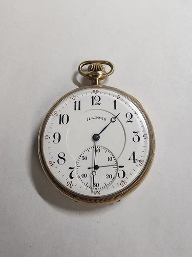 Antique Illinois 1919 Gold Filled Pocket Watch Grade 304 Model 7 16s 17J RUNNING