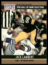 1990 Pro Set Jack Lambert Pittsburgh Steelers #27