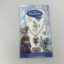 Disney Frozen Metallic Jewelry Tattoos 2 Sheets Temporary Party Favors Elsa Anna