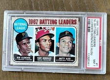 VINTAGE TOPPS BB CARD # 1 NL BATTING LEADERS CLEMENTE PSA 7 CENTERED * 1 OWNER *