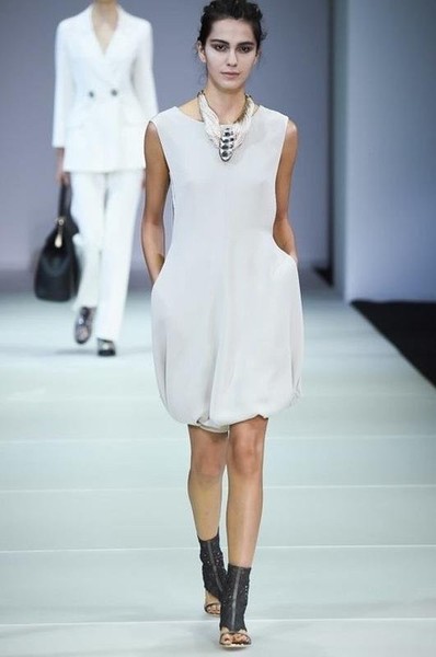 Women Giorgio Armani Dress Beige Silk 36