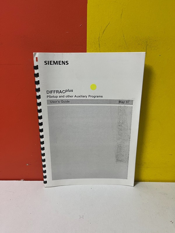 SIEMENS 8532 DIFFRACPlus User's Guide
