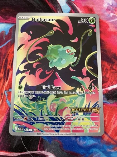 Pokémon TCG Bulbasaur 133/132 Secret Rare Mega Evolution Set Stamped