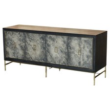 RRP £3095 ANDREW MARTIN EDITH CHARCOAL & BRONZED SIDEBOARD STORAGE DRINK CABINET