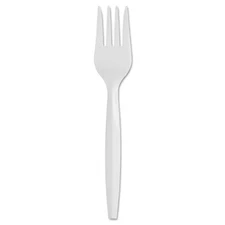 5.8 In. Smartstock Series-B White Mediumweight Disposable Polypropylene Forks Cu