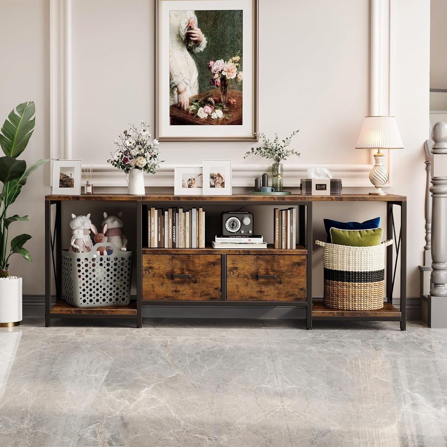 / Entertainment Center &ndash; Rustic Brown - (fits Tvs Up To 75