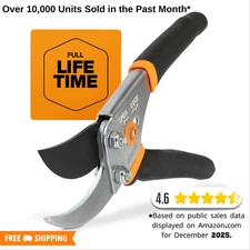 Bypass Pruning Shears Garden Clippers Heavy Duty Pruner Sharp 5/8" Steel Blade