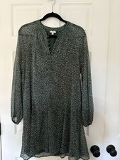 Joie Limited Edition Women's Balloon Sleeve Dress Arctic Animal Spot Sz M New