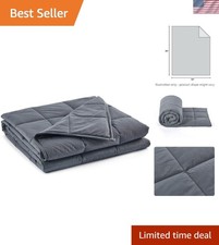 5lbs Kids Weighted Blanket  40''x60'', Hypoallergenic Cotton - Modern Grey