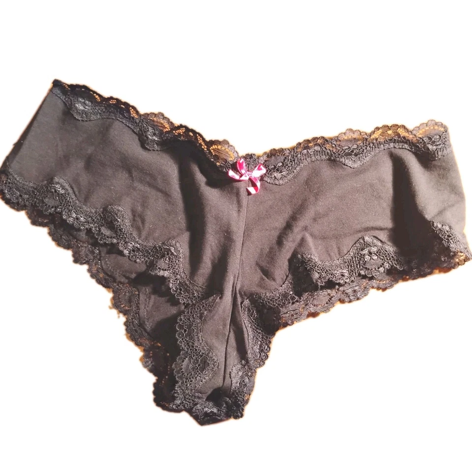 4 PAIR Vtg St. Eve Cheeky Panty Size L Pink/Gold Polka Dot, Black Pink Bow NWOT - Image 4 of 4