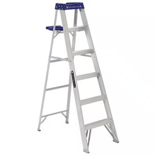 6 Ft. Aluminum Step Ladder with 250 Lbs. Load Capacity Type I Duty Rating