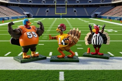 Complete Robert Stanley Football Turkey Trio - Referee, Running Back & Strongman